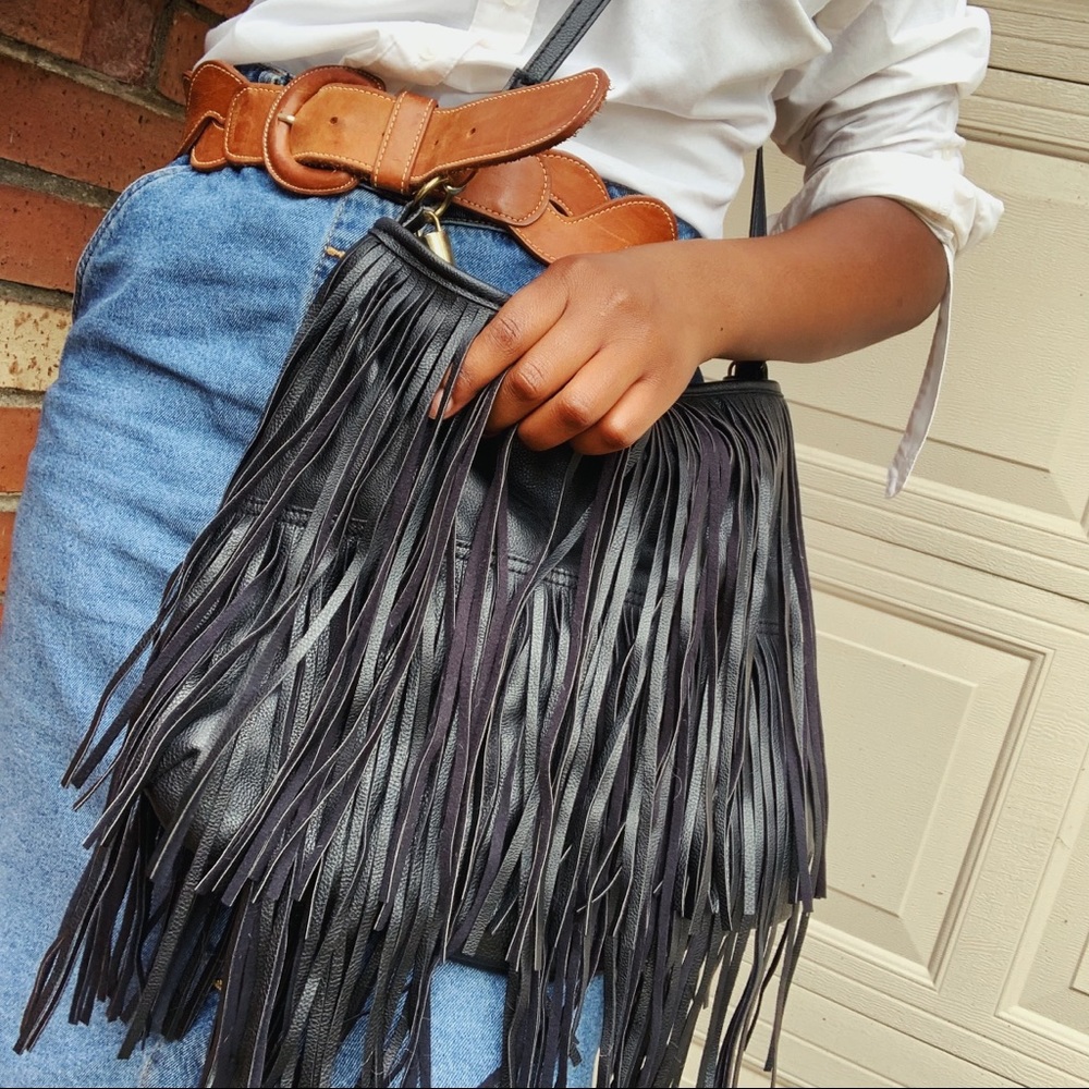 Black Fringe Bag